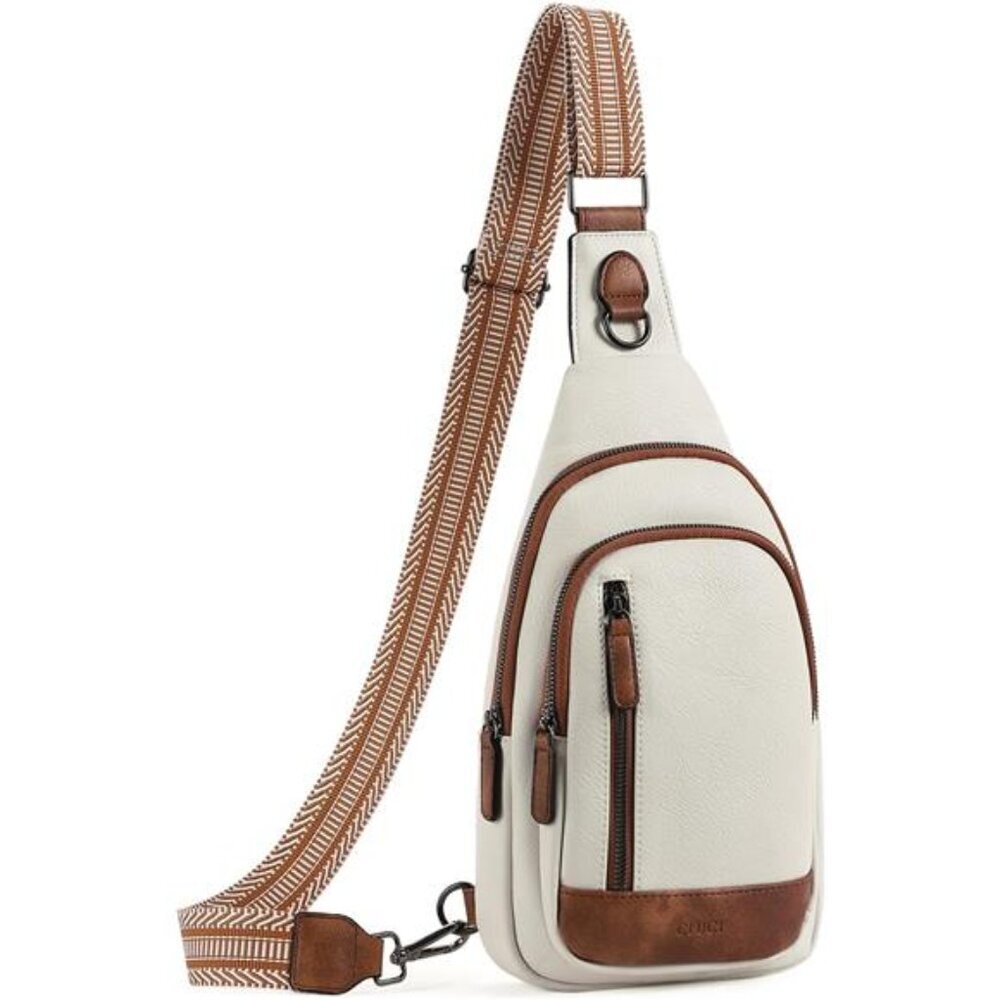 Womens Faux Leather Crossbody Sling Bag Travel Purse Backpack Chest Bag